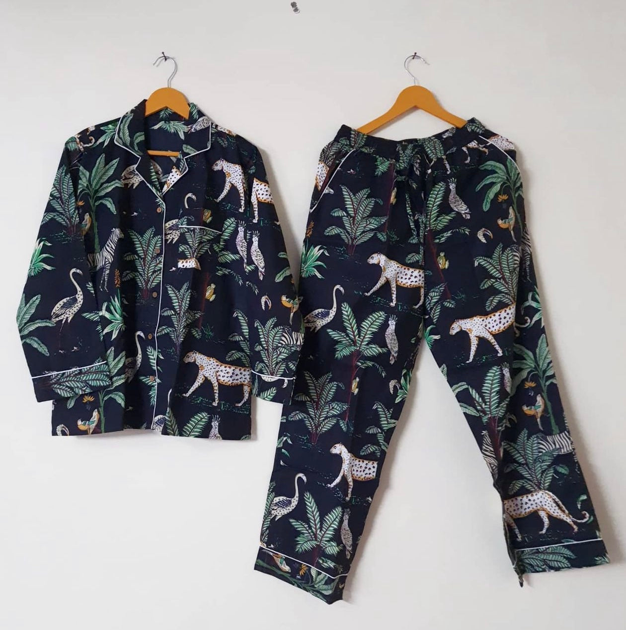 Jungle Print Organic Pajamas long pants sets