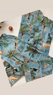 Jungle Print Organic Pajamas long pants sets