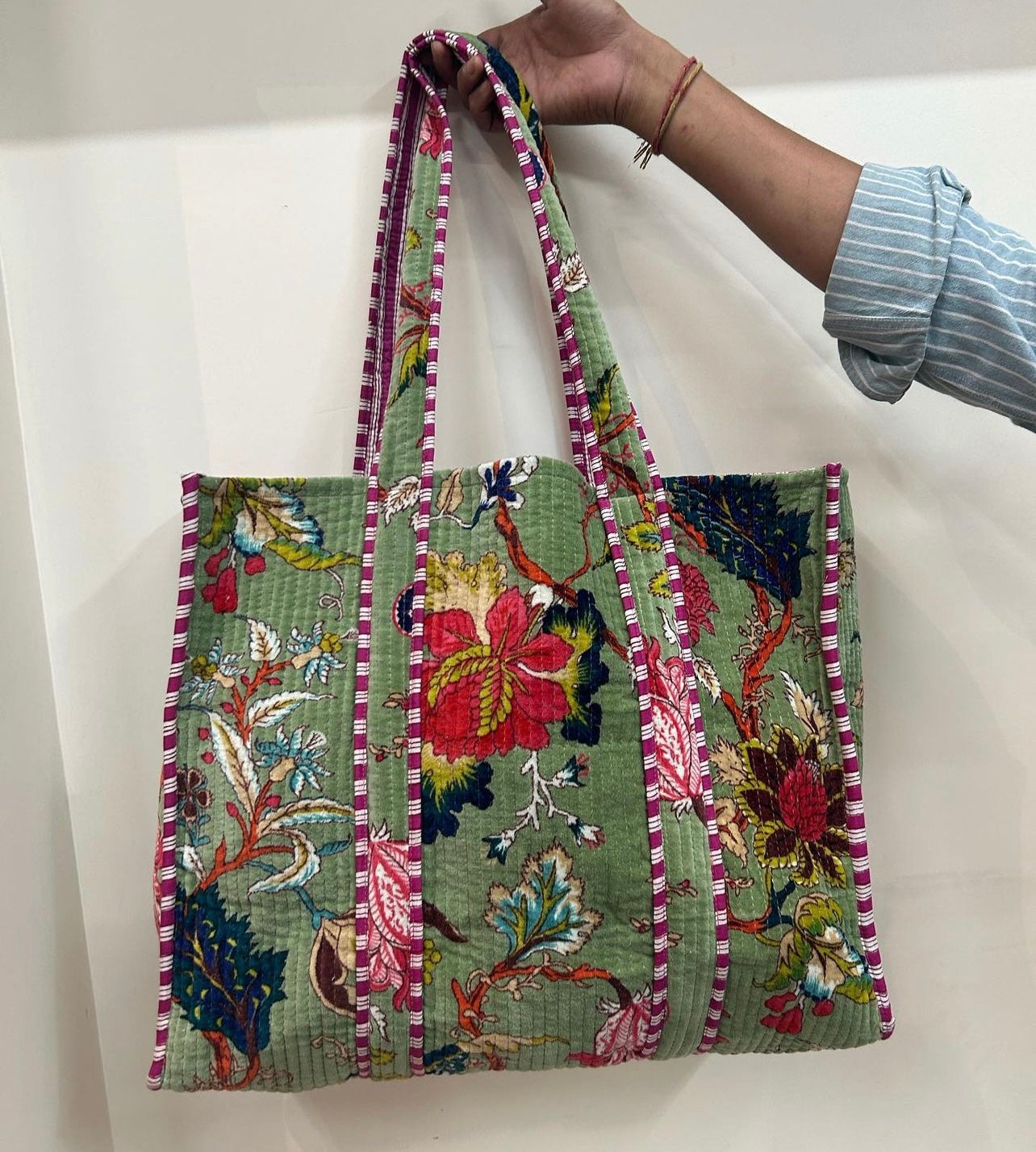 Weekender Velvet Tote