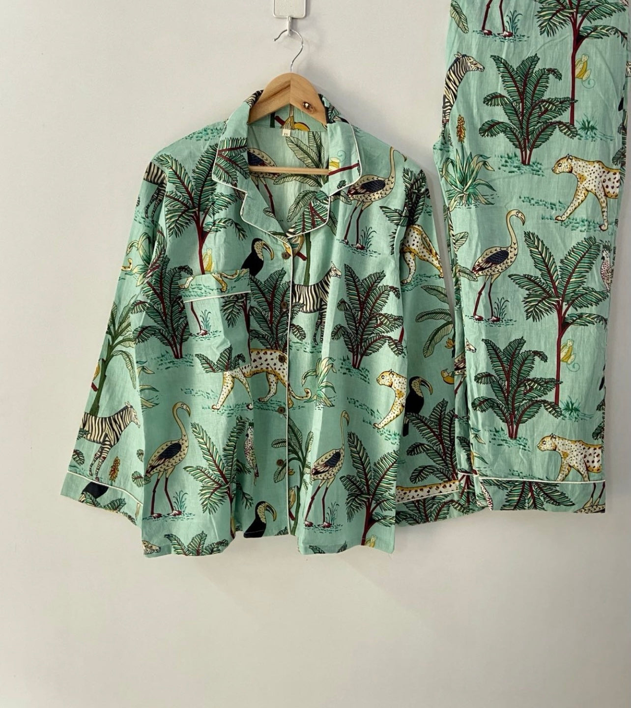 Jungle Print Organic Pajamas long pants sets