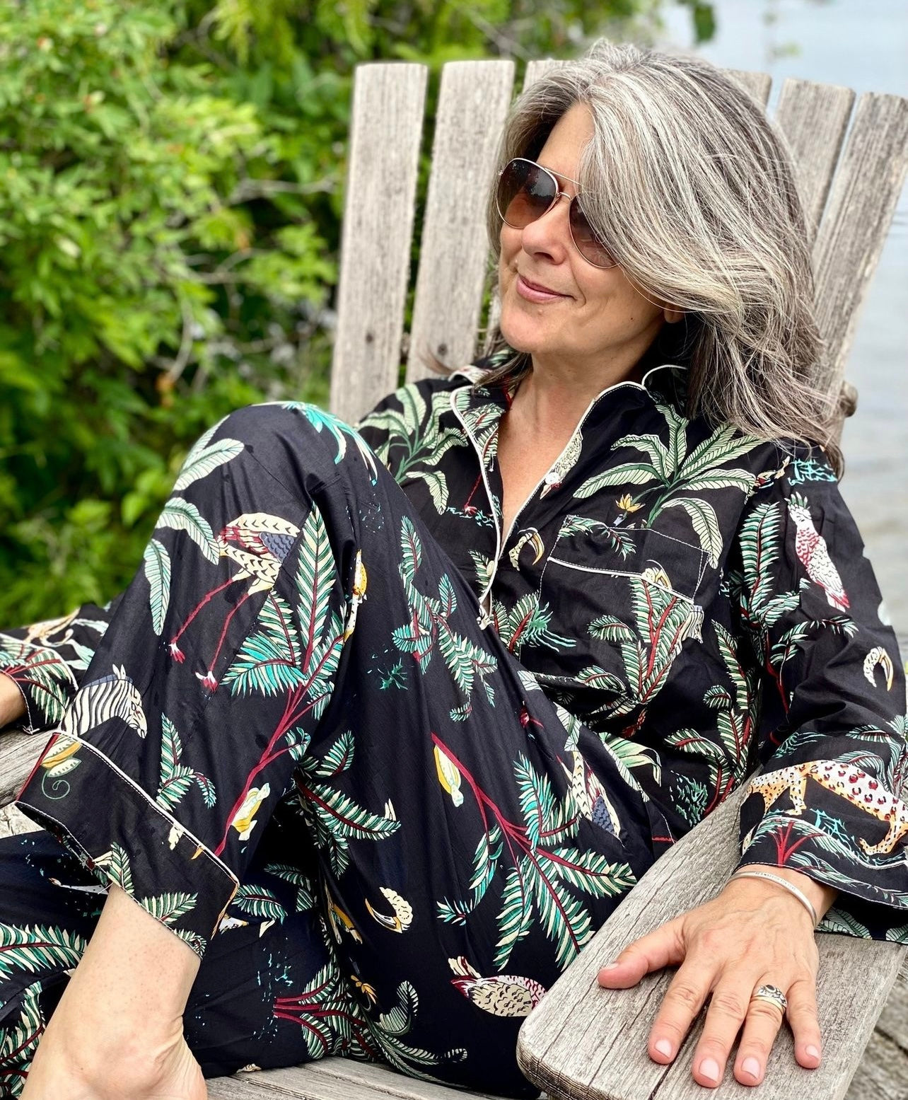 Jungle Print Organic Pajamas long pants sets