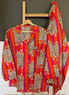 Tiger Print Long Pants Pajamas