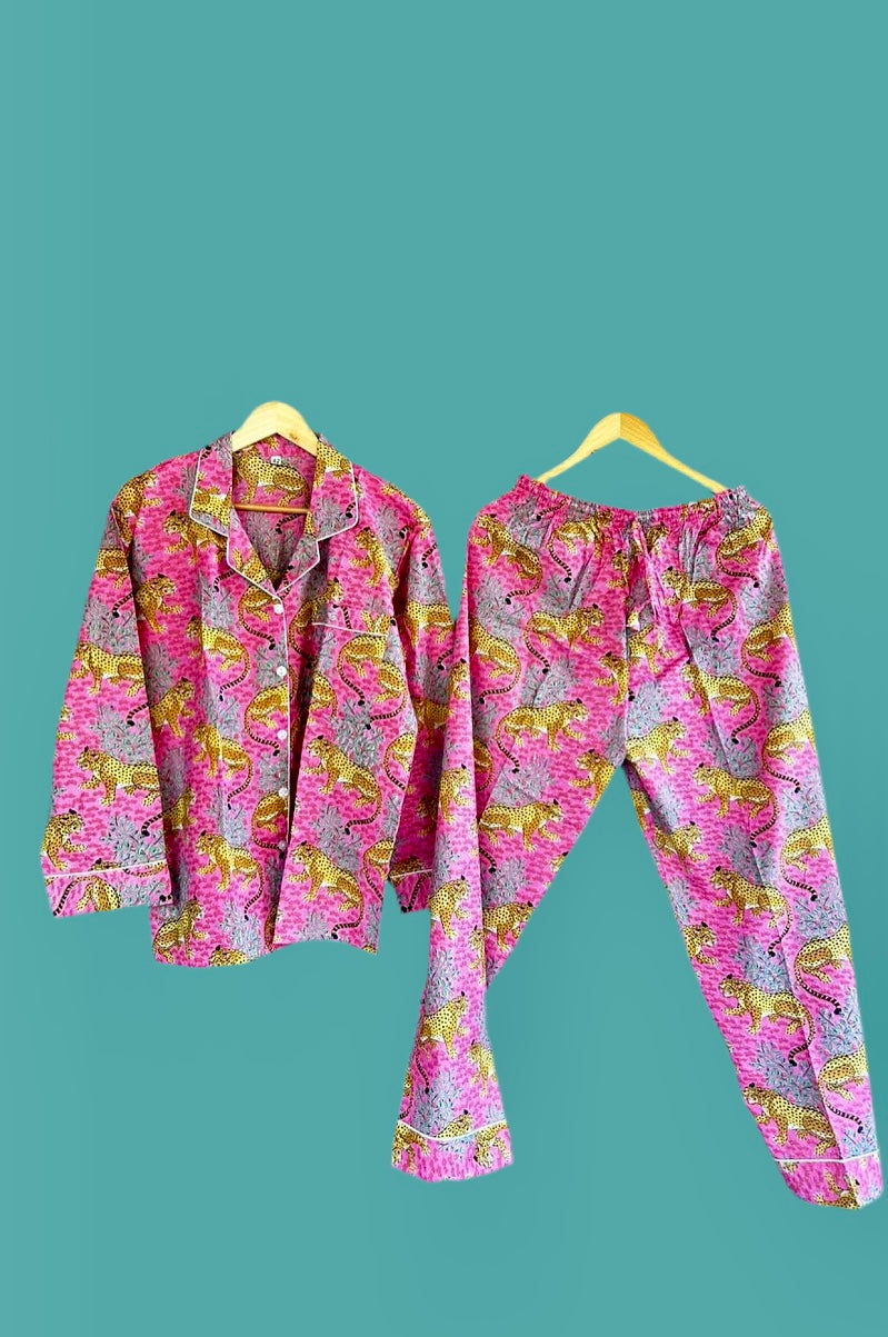 The Cheetahs Long Pants Pajamas Sets
