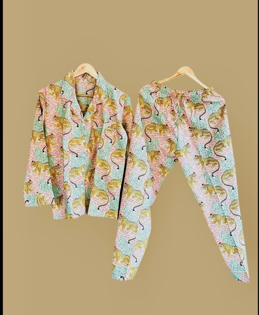 The Cheetahs Long Pants Pajamas Sets