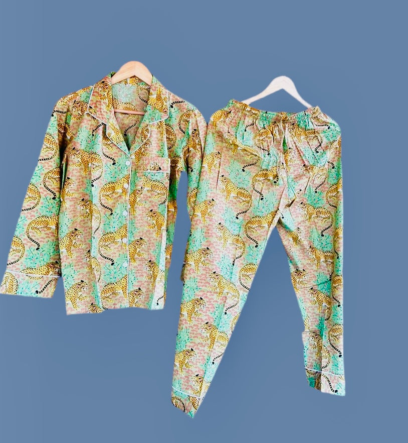 The Cheetahs Long Pants Pajamas Sets