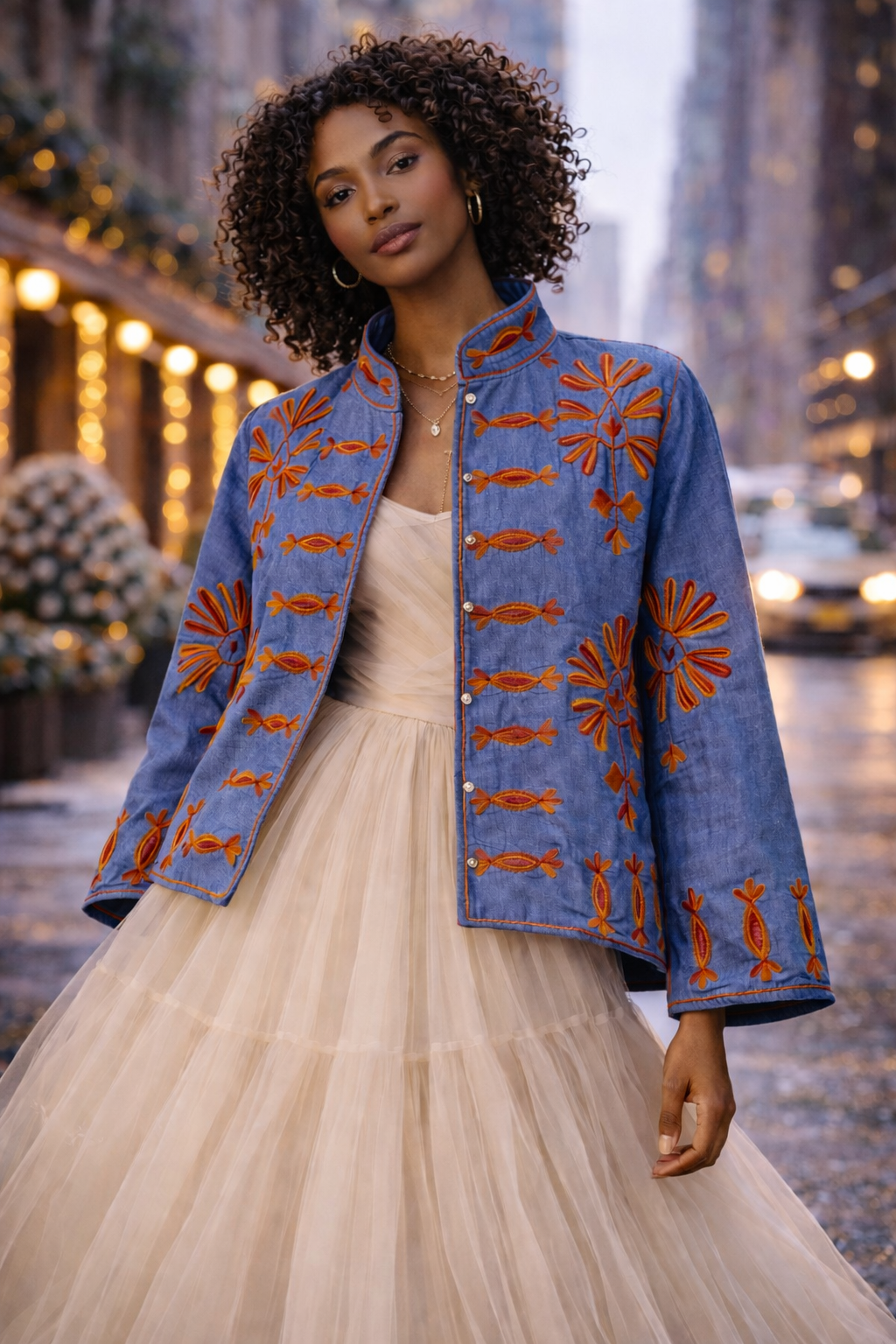 Embroidered Cotton Jacket - Nicey