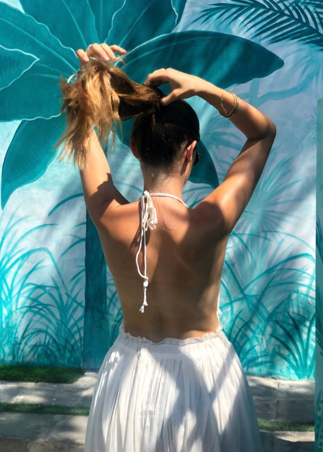 Livie Hippie Dress open Back Long with lace