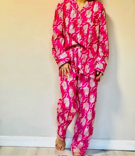 Fancy Cat Pajamas Long Pants Sets