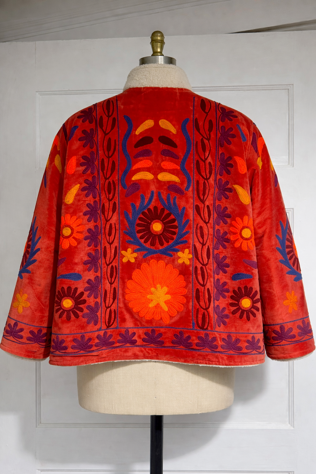 Embroidered Sherpa Jacket - Carlie