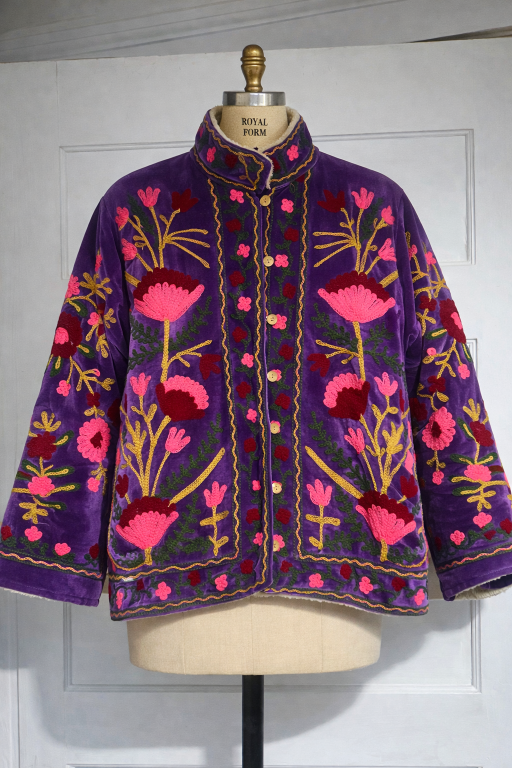 Embroidered Sherpa Jacket - shelle