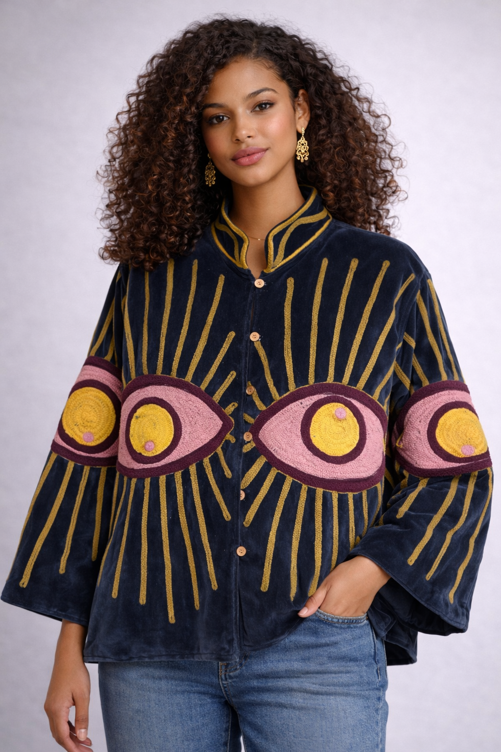 Embroidered Velvet Jacket - Serey