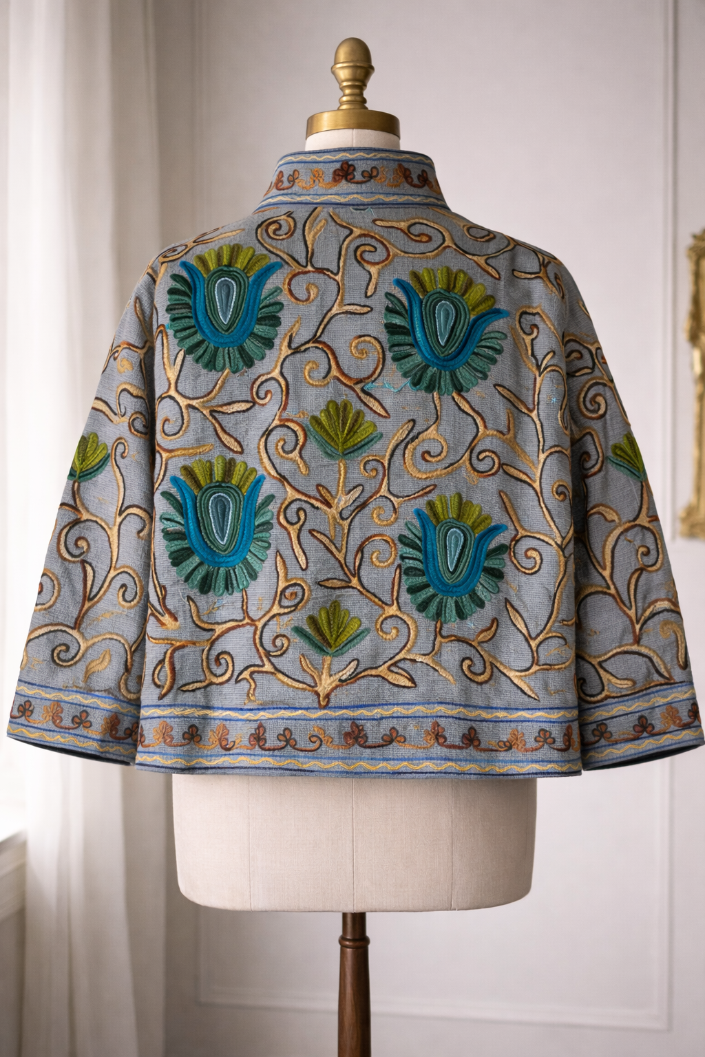 Embroidered Cotton Linen Jacket - Becca