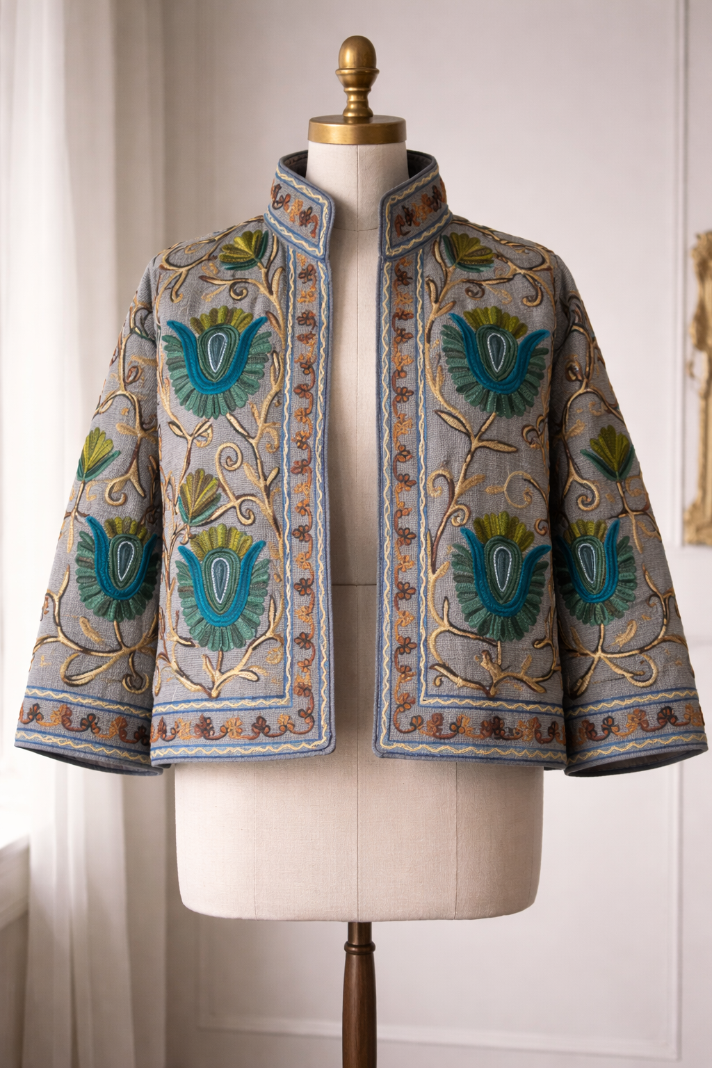 Embroidered Cotton Linen Jacket - Becca