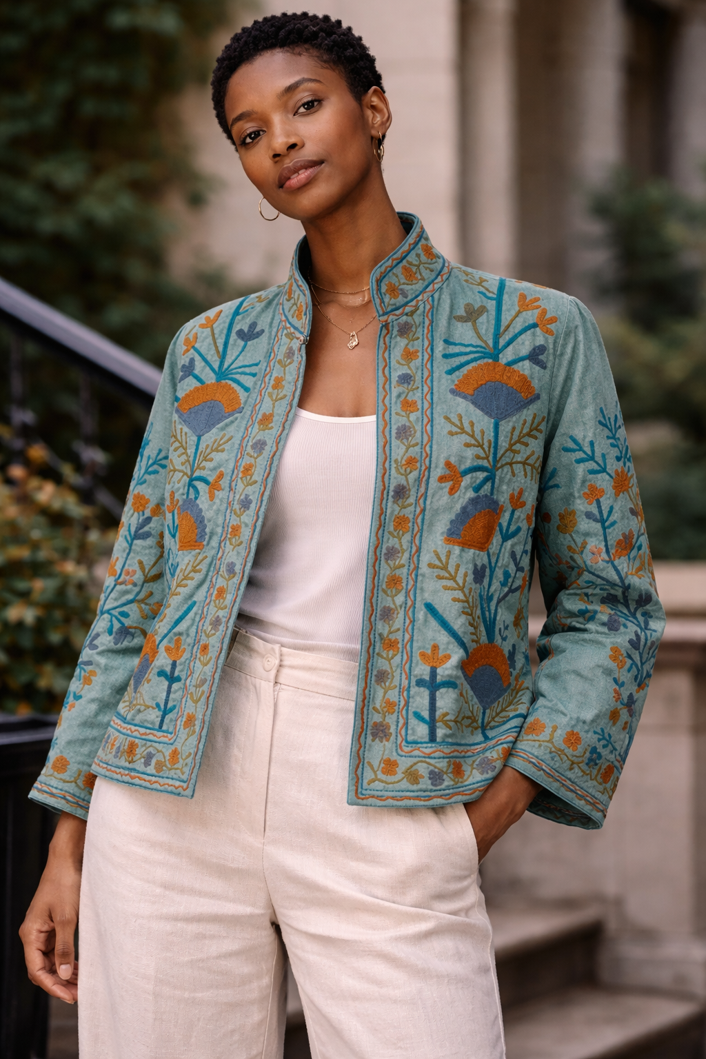 Embroidered Cotton Jacket - Sam – WOMAN TO WOMEN