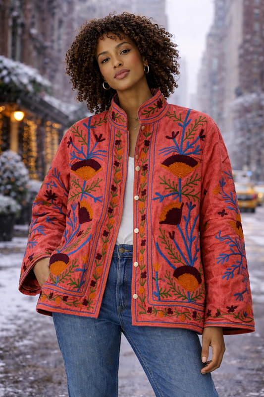 Embroidered Cotton Jacket - Jen