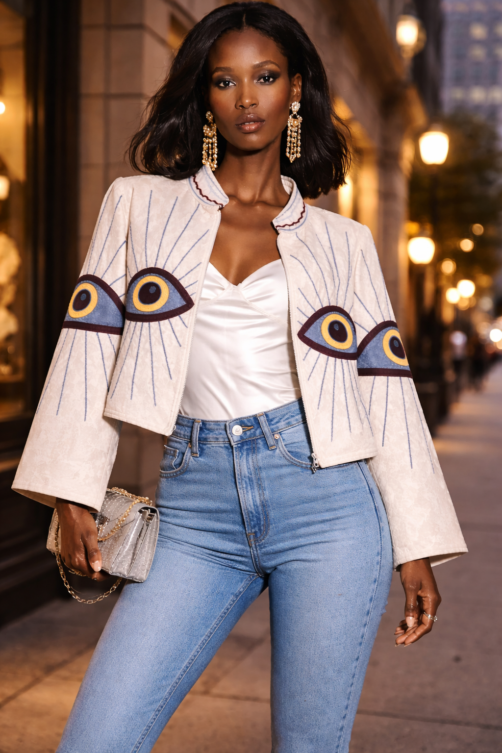 Embroidered Velvet Jacket - Shai