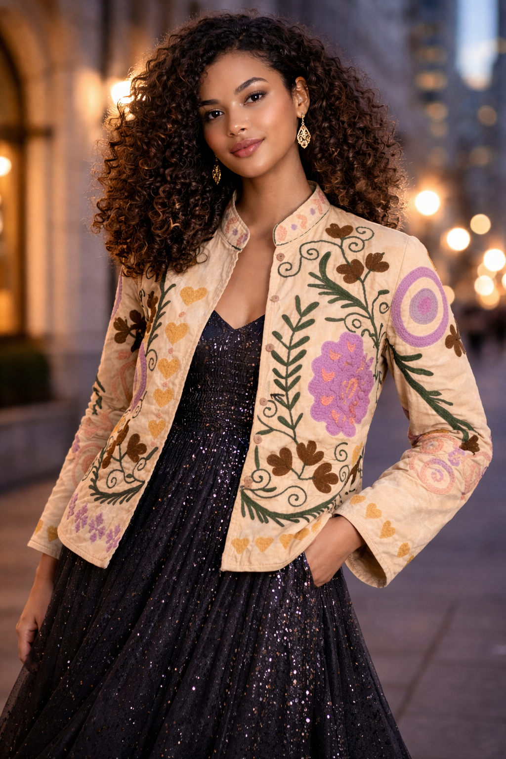 Embroidered Velvet Jacket — Renee