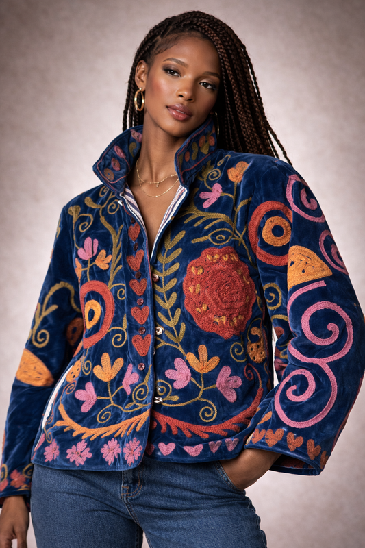 Embroidered Velvet Jacket — Tiah Limited Edition